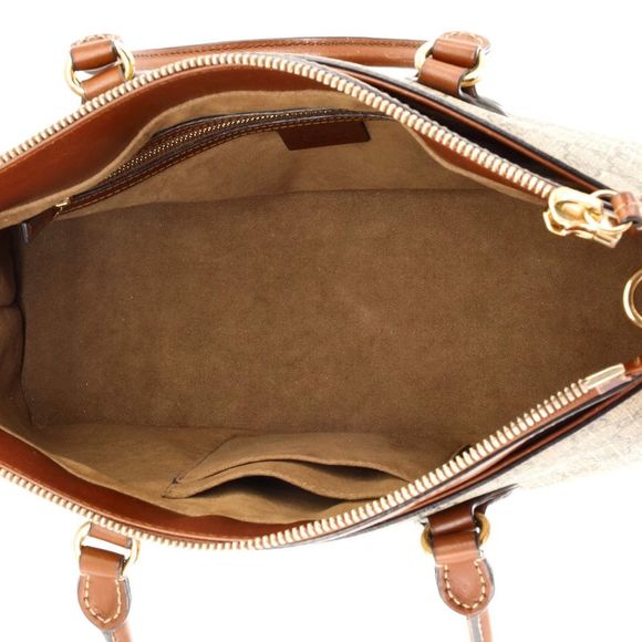 Gucci Linea A Convertible Tote GG Coated Canvas Medium Brown - Picture 5 of 9